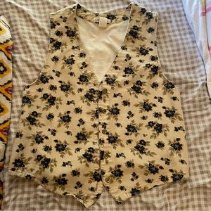 Vintage Cherokee blue floral vest